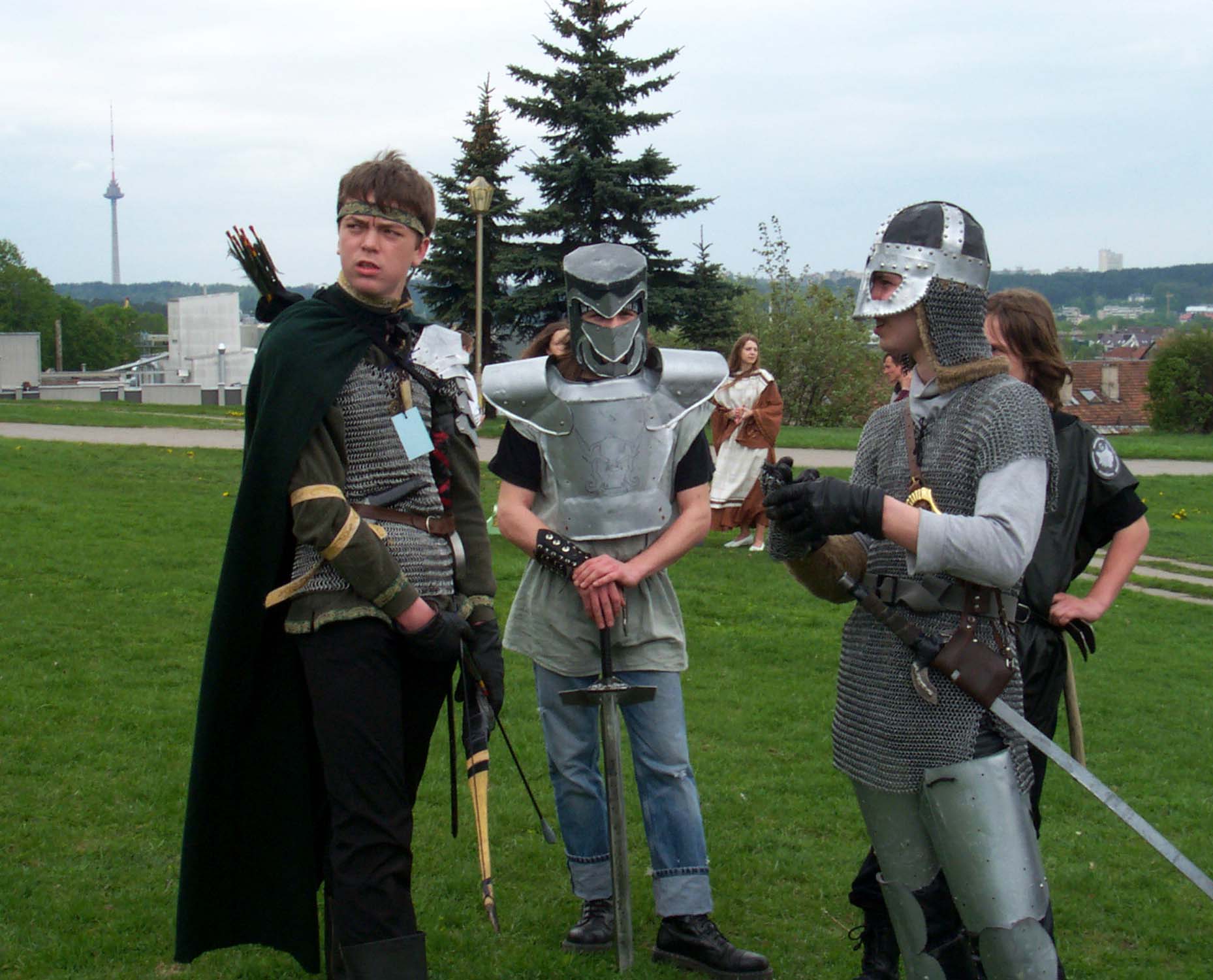 Players prepare for live role-playing game "The Rage of Blood and Fire" at the Lituanicon 2004 in Vilnius, Lithuania. It was not so much a game as a show put on for the viewers' entertainment.