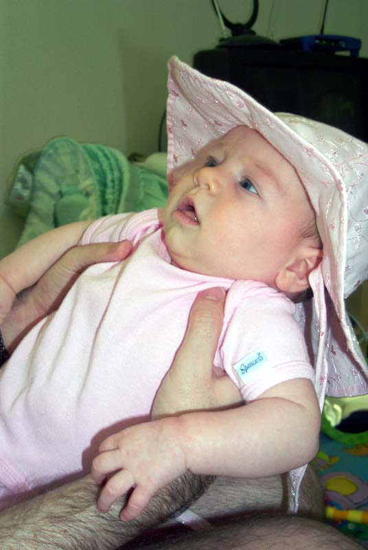 Nine weeks: in a pink hat