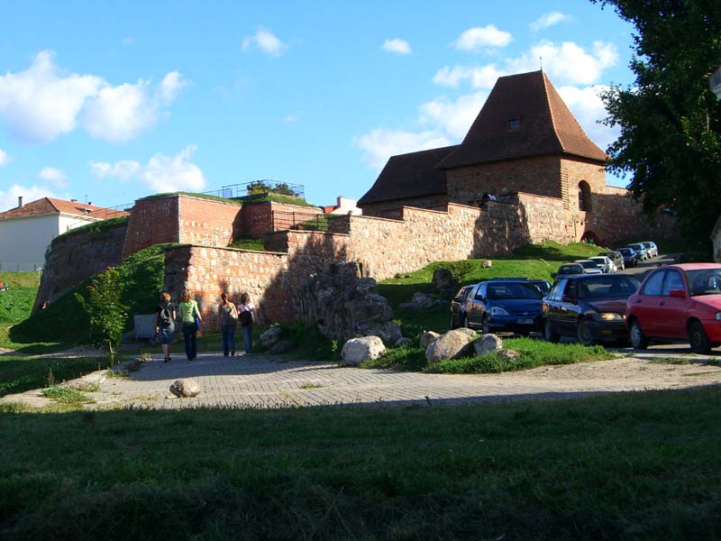 A restored medieval defense wall in the Old Town of Vilnius, Lithuania, August of 2005