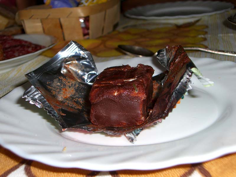 Chocolate-glazed mini-cheesecake, September 2005