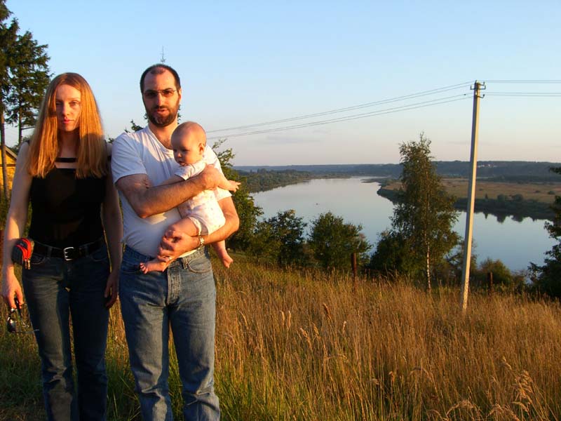 Me with S and E by the Nemunas river, September 2005