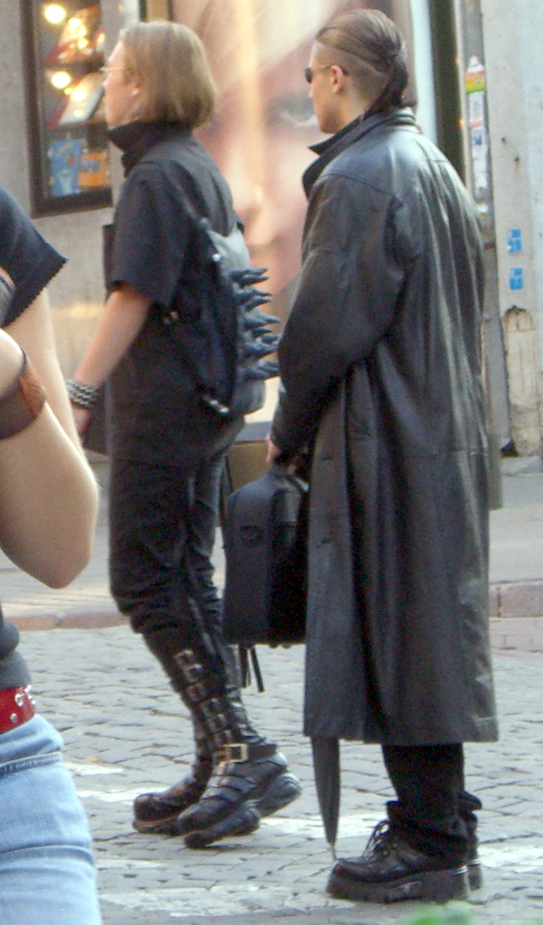 Goths on Pilies street in Vilnius Old Town, September 2005