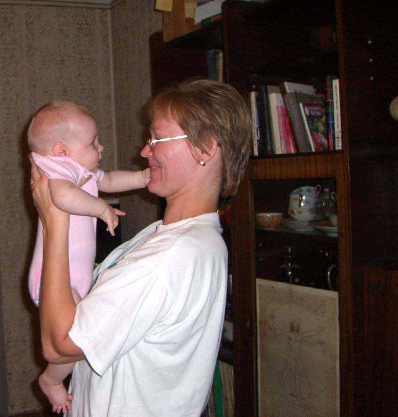 My sister-in-law with E, September 2005