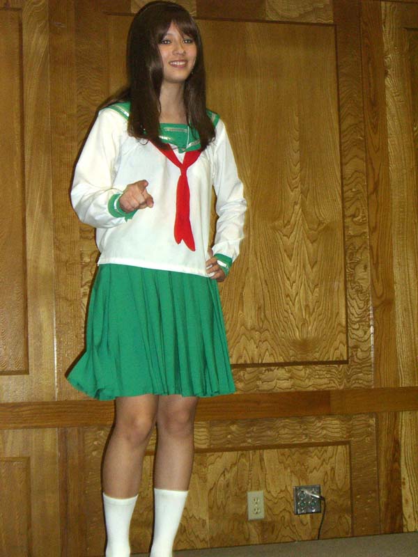 A costume in green nautical motifs at Linucon 2005