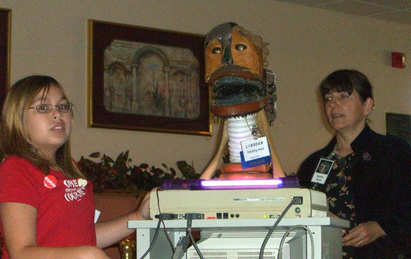 Babbling Head robot and Robot Group members at Linucon 2005