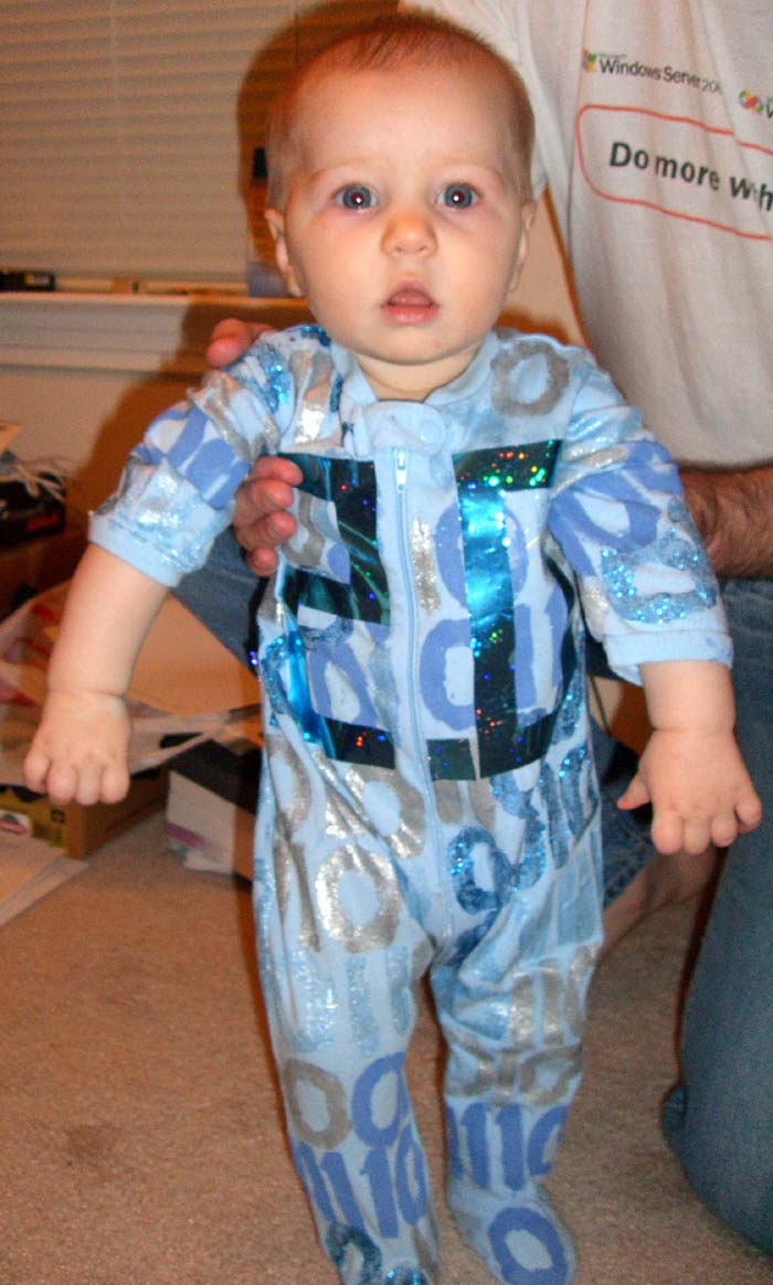 The front of E's Halloween costume as Version 2.0, October 2005