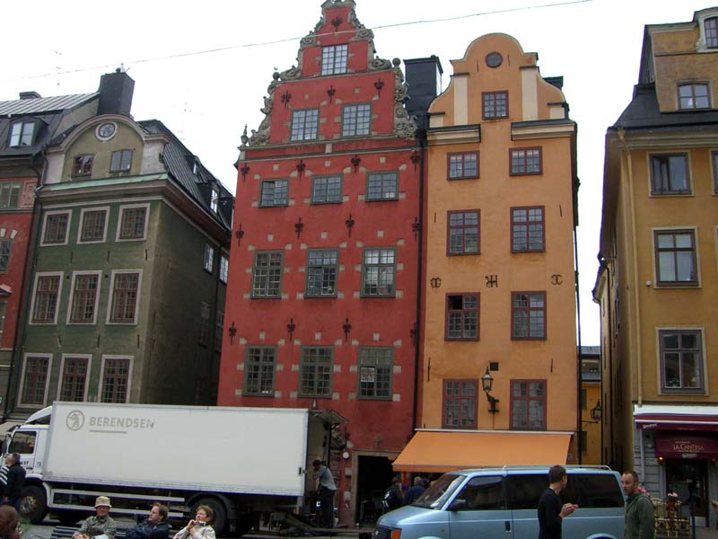 Colorful buildings in Stockholm Old Town