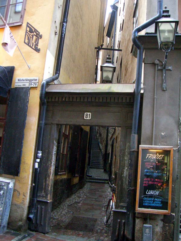 A staircase-alley in Stockholm Old Town