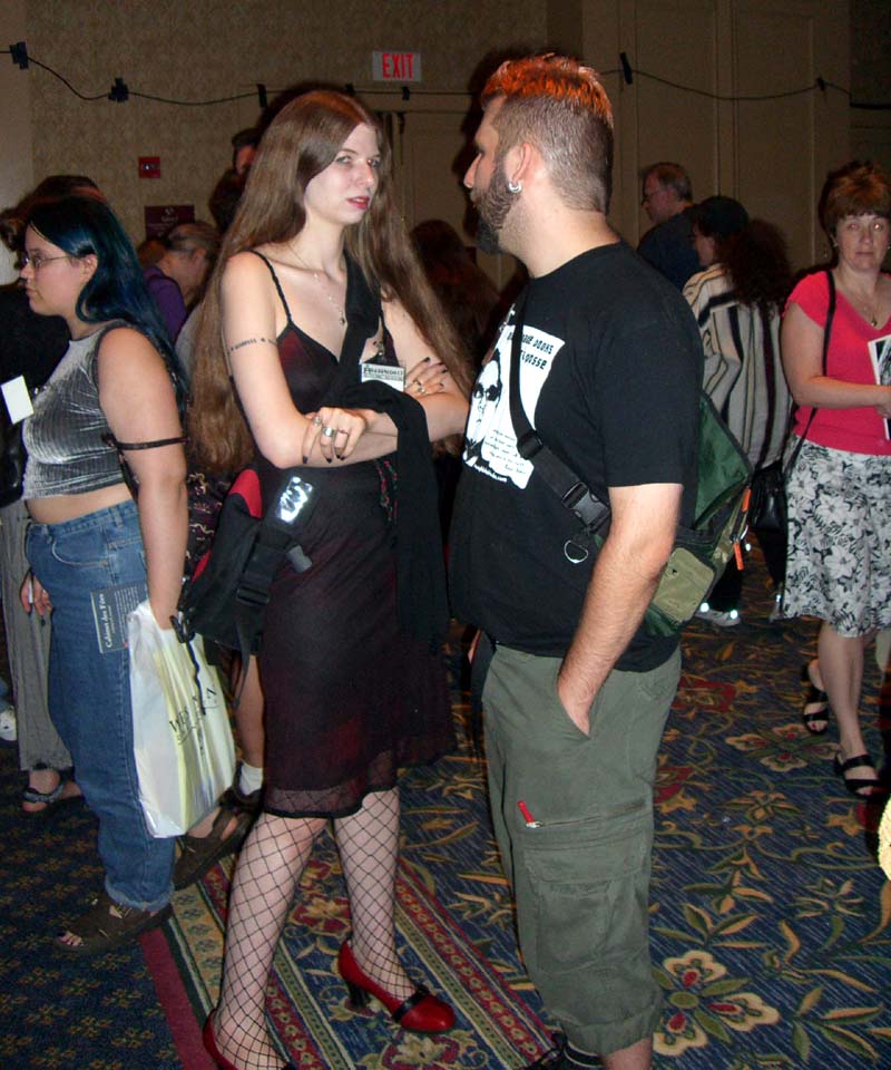 Editor Liz Gorinsky and an unidentified con-goer at Readercon 2006
