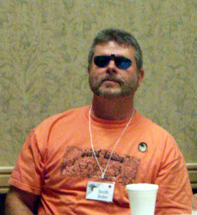 Clip-on sunglasses at Stump The Panel at ArmadilloCon 2006