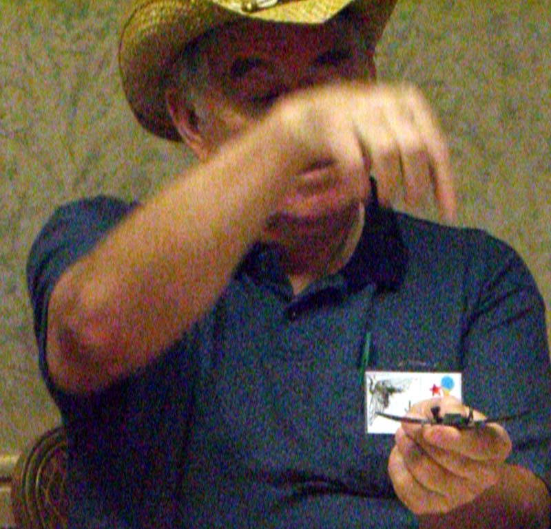 Using clip-on sunglasses to measure radiation pressure at Stump The Panel at ArmadilloCon 2006