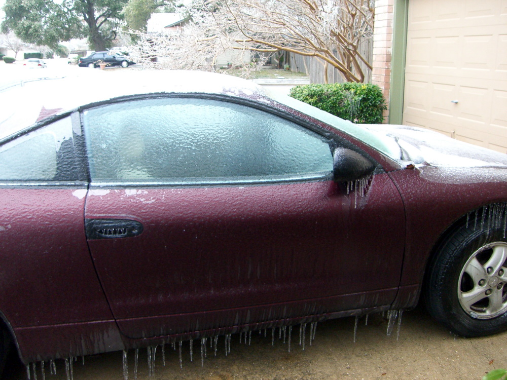 My car sprout icicles during the ice storm of January 16 and 17, 2007 in Austin, TX