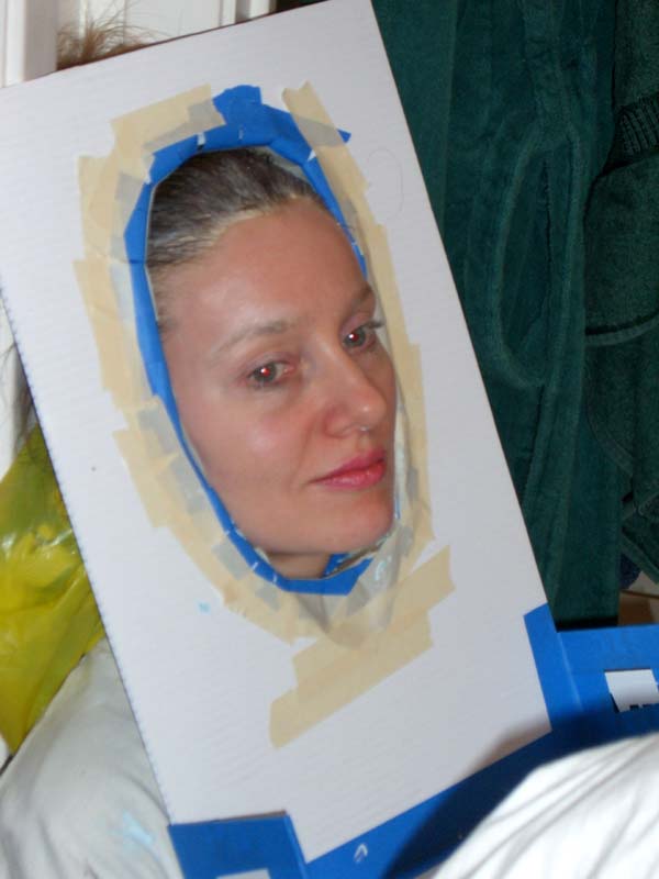 Me in a face casting frame