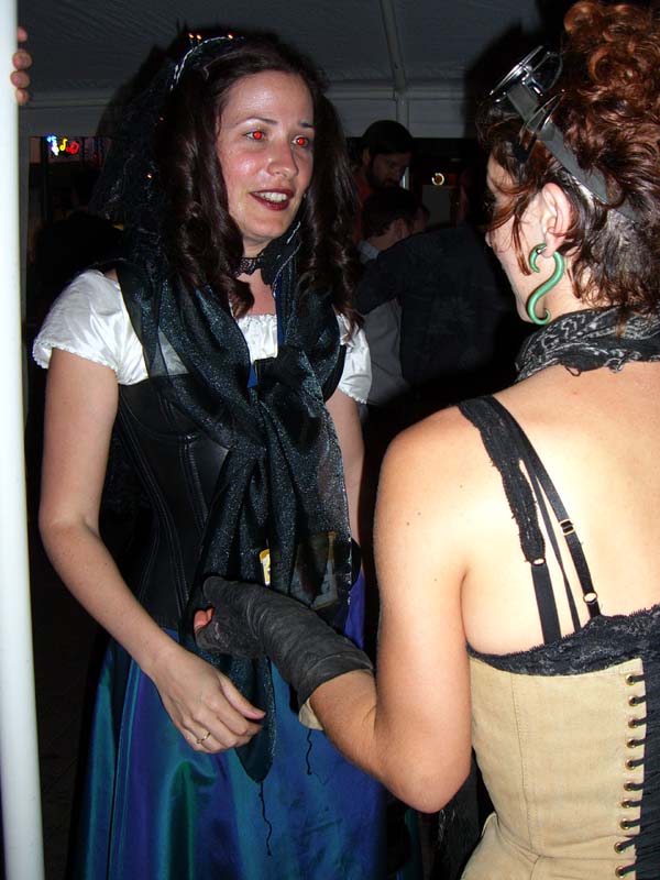 S (left) at the Futures Past steampunk party at SXSW 2007