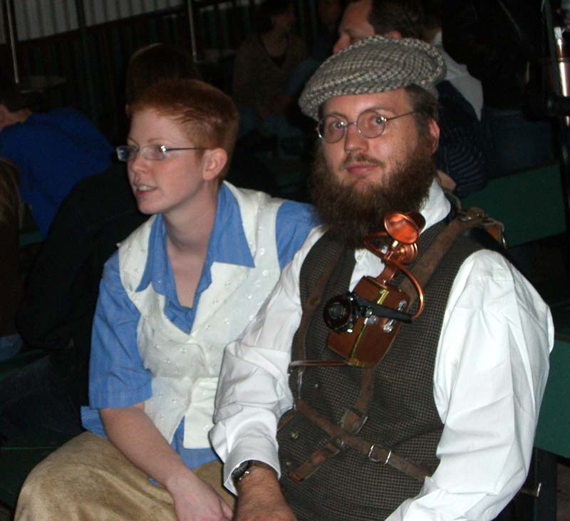 A gadget attached to a vest, seen at the steampunk party at SXSW 2007