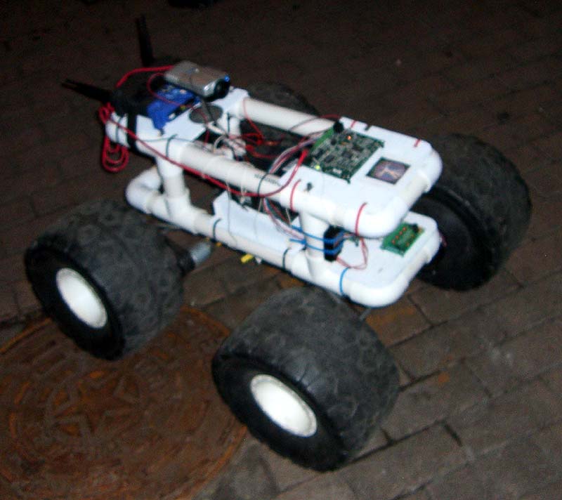 A robot car at the steampunk party at SXSW 2007