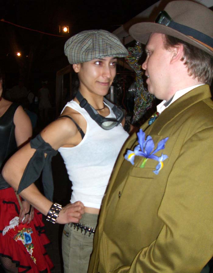 Two partygoers at the SXSW 2007 steampunk party