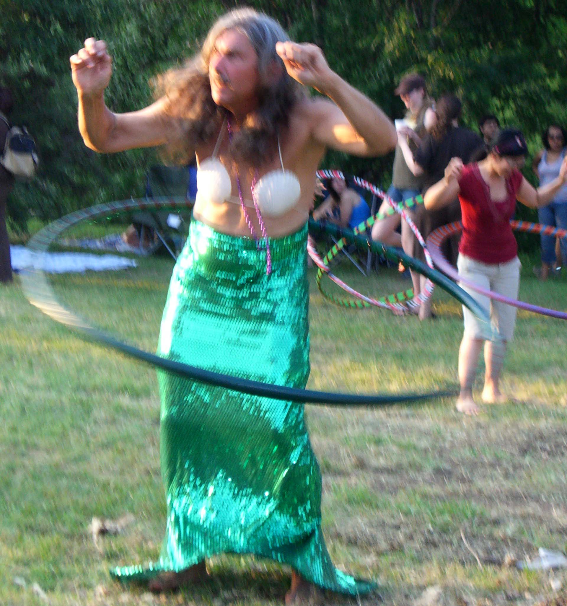 The merman spins a hula hoop, Eeyore's Birthday 2007