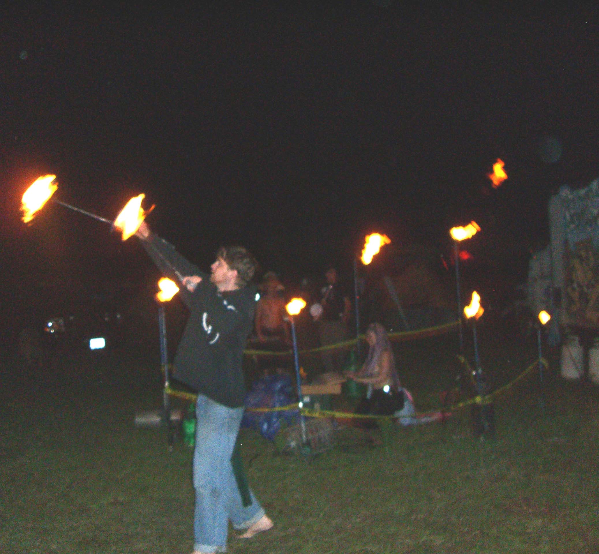 Fire spinners perform at Burning Flipside 2007