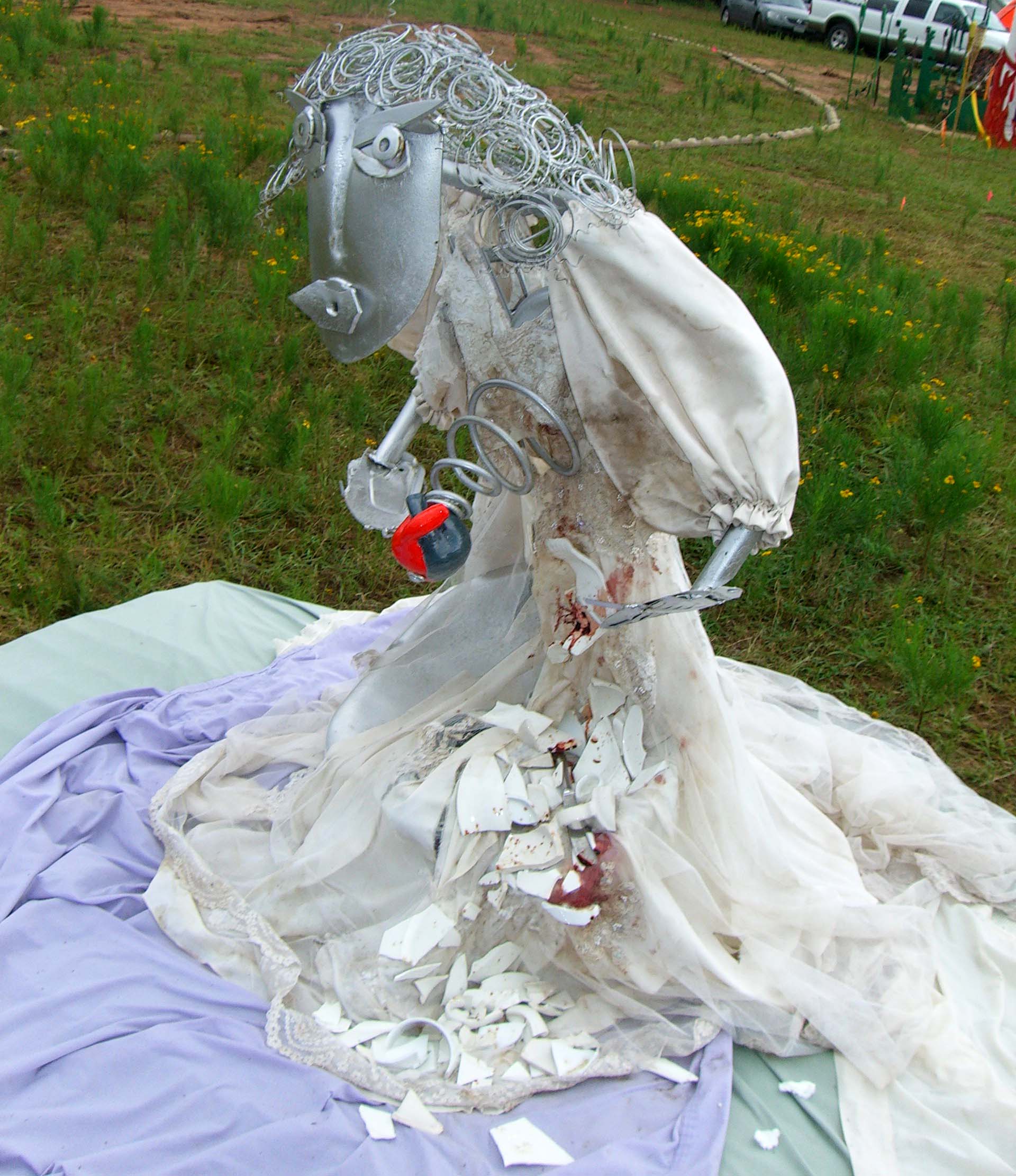 Marriage is (not) doing dishes together -- a sculpture at Flipside
