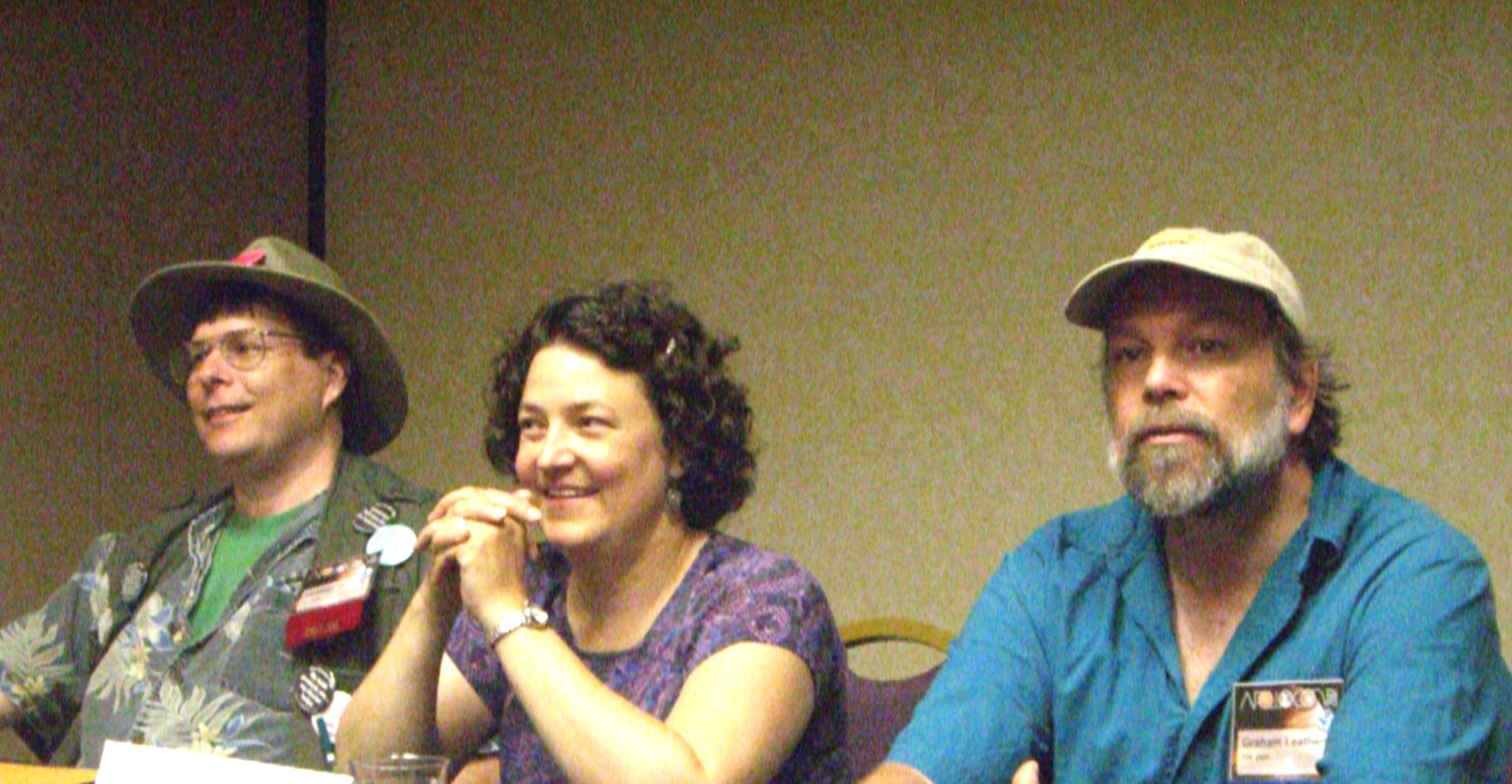 JG (left), BL and GL in the Finding Love in Fandom panel at ApolloCon 2007