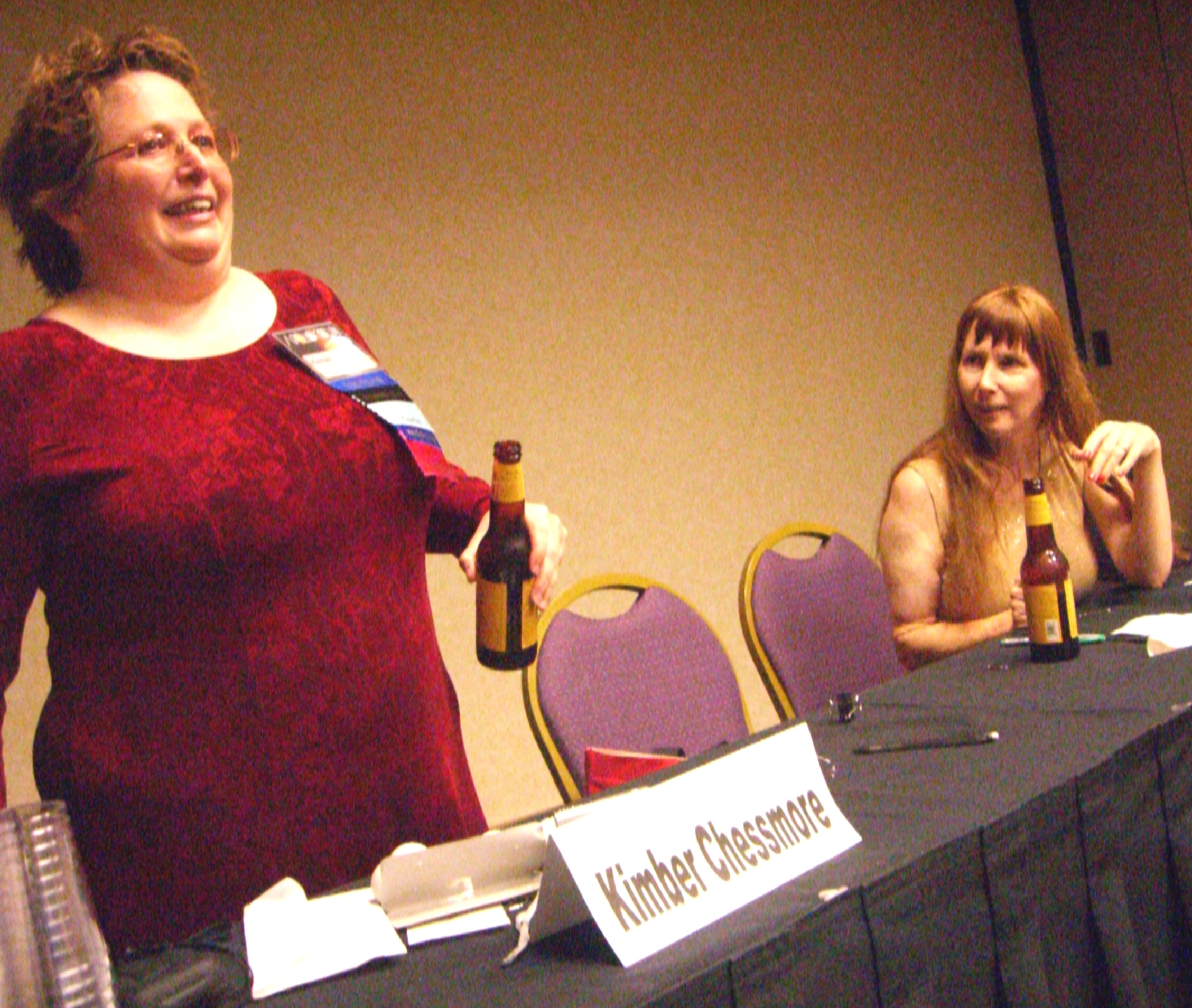 Kimber Chessmore and Dusty Rainbolt on the 101 Uses for a Paper Clip panel at ApolloCon 2007