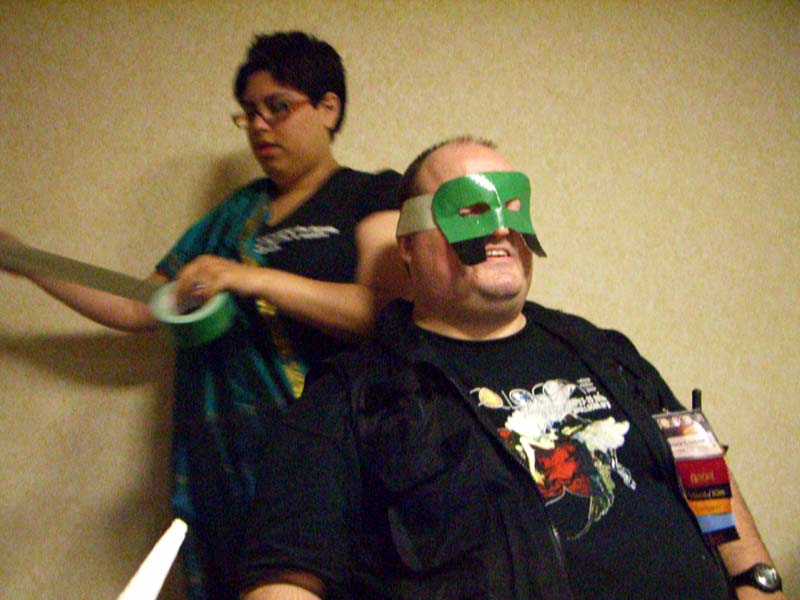 Making a mask out of duct tape: ApolloCon 2007