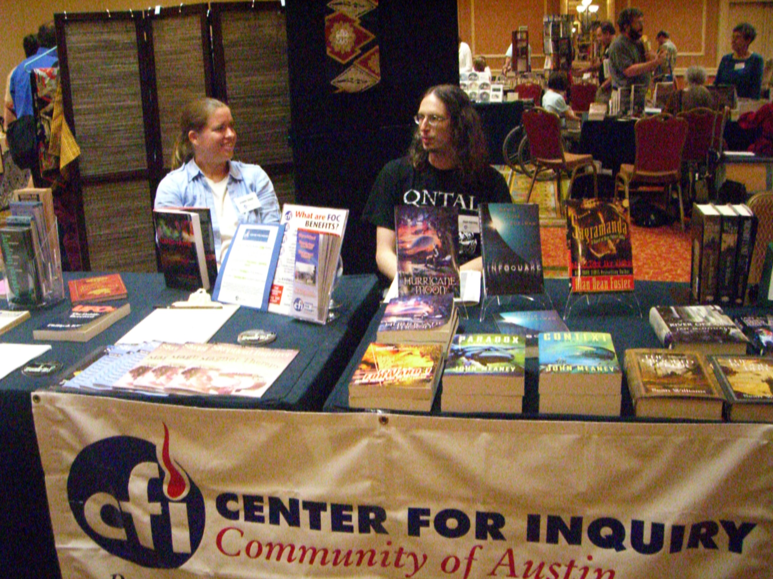 Volunteers at the CFI table at the ArmadilloCon 2007