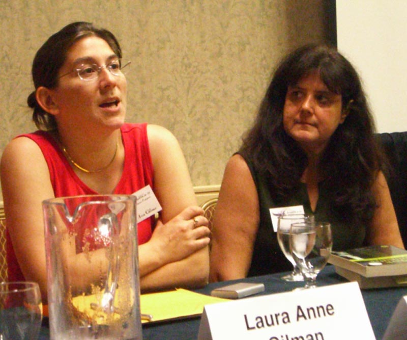 Laura Anne Gilman (left) and Debbie Lynn Smith on the I Fell in Love with an Octopus panel at ArmadilloCon 2007
