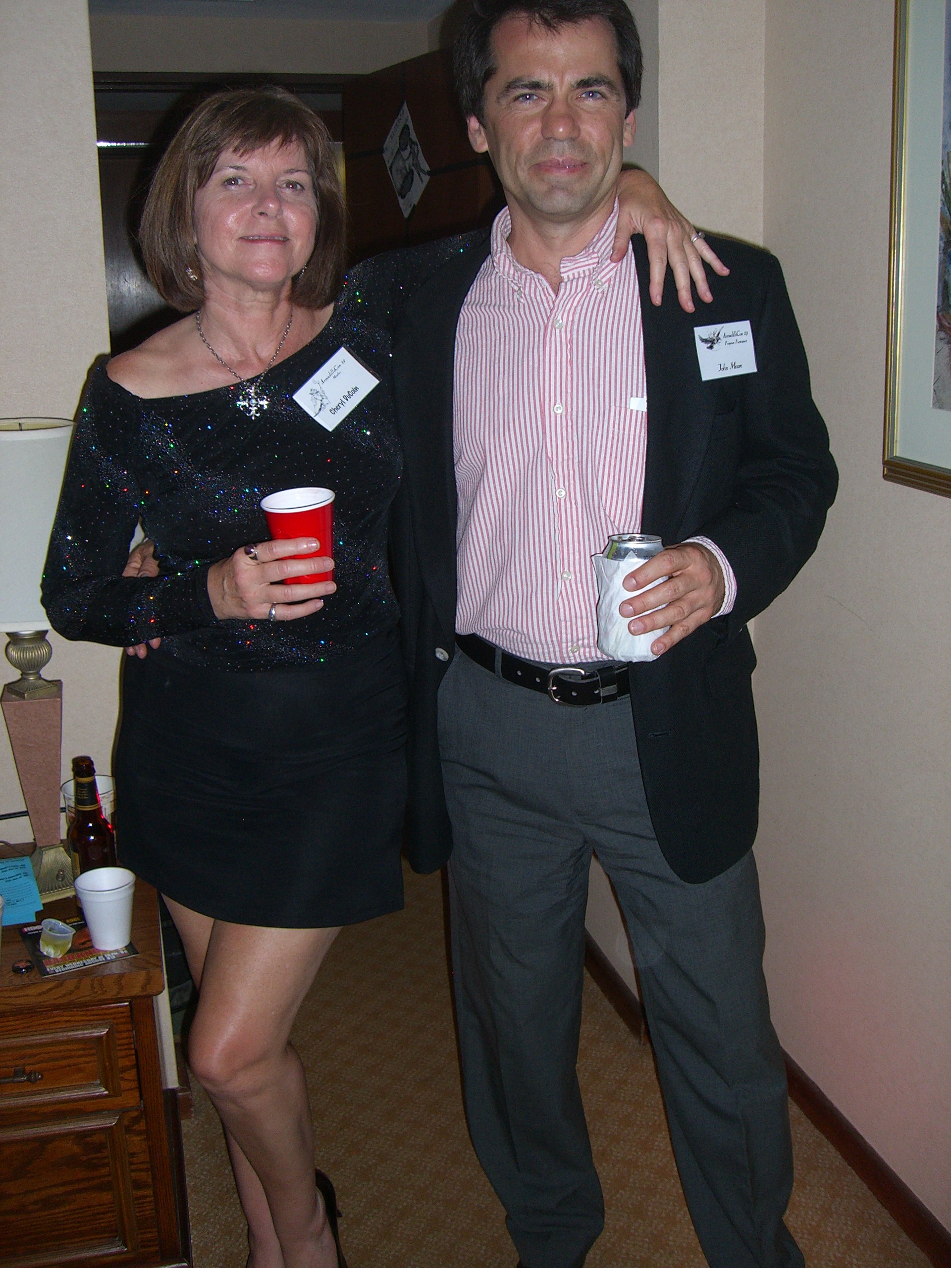 Cheryl DuCoin and John Moore at the RevolutionSF / Space Squid party at the ArmadilloCon 2007