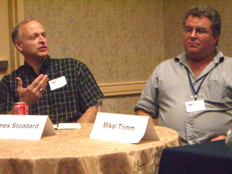 James Stoddard (left) and Mikal Trimm at the worldbuilding panel at the ArmadilloCon 2007