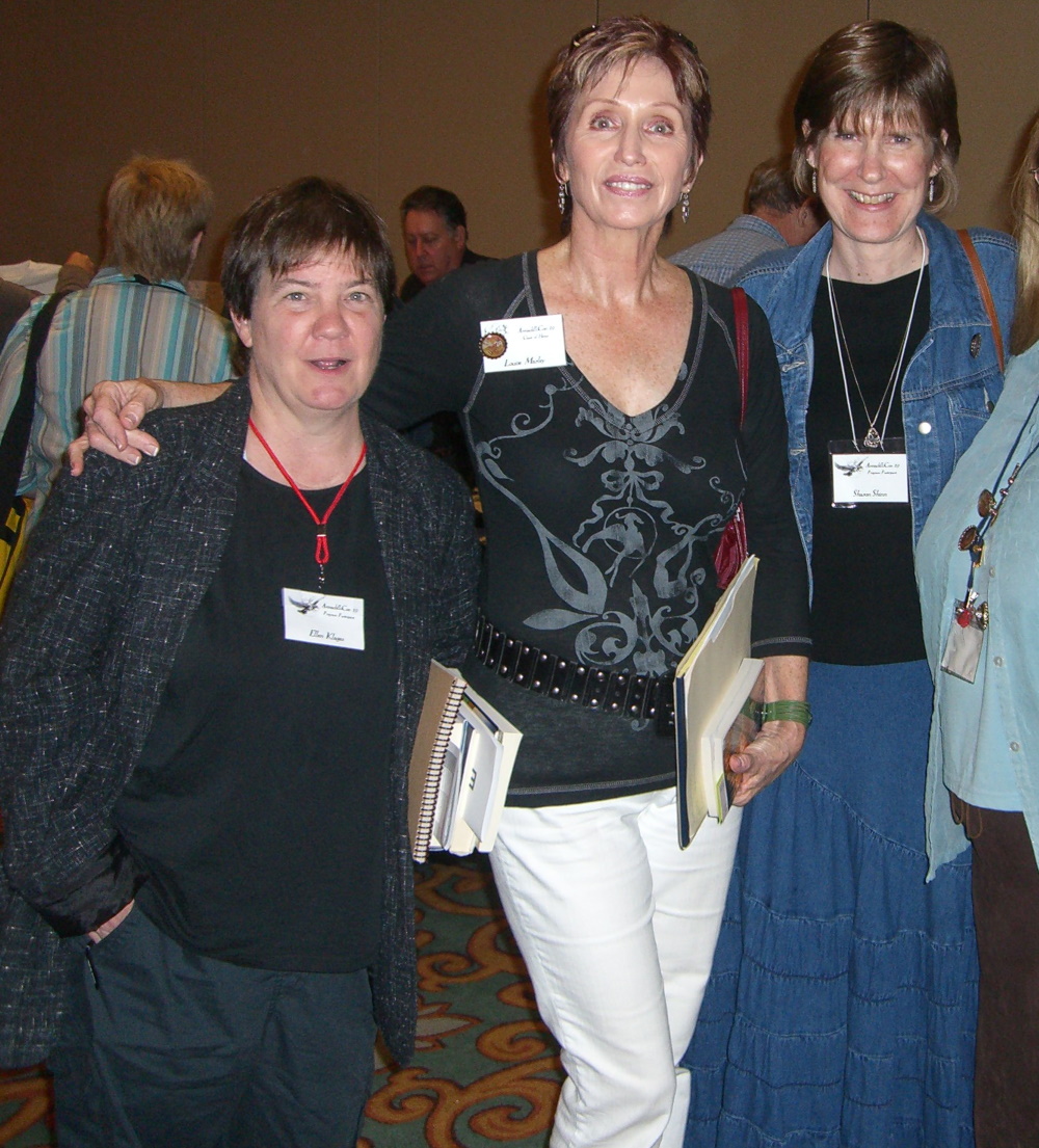 Left to right: authors Ellen Klages, Louise Marley, and Sharon Shinn at ArmadilloCon 2007