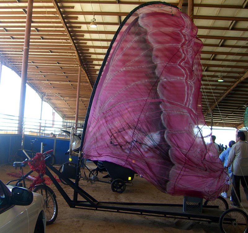 Pink butterfly bike at Maker Faire 2007