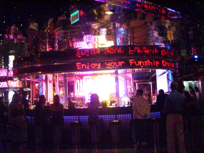 A bar on the Carnival Ecstasy cruise ship, November 2007