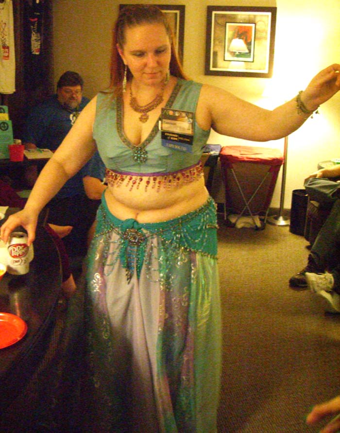 Middle-Eastern dance at a room party at ApolloCon 2007