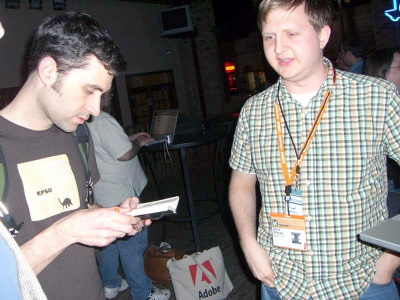 A Drupal developer named David (right) at BarCamp 2007