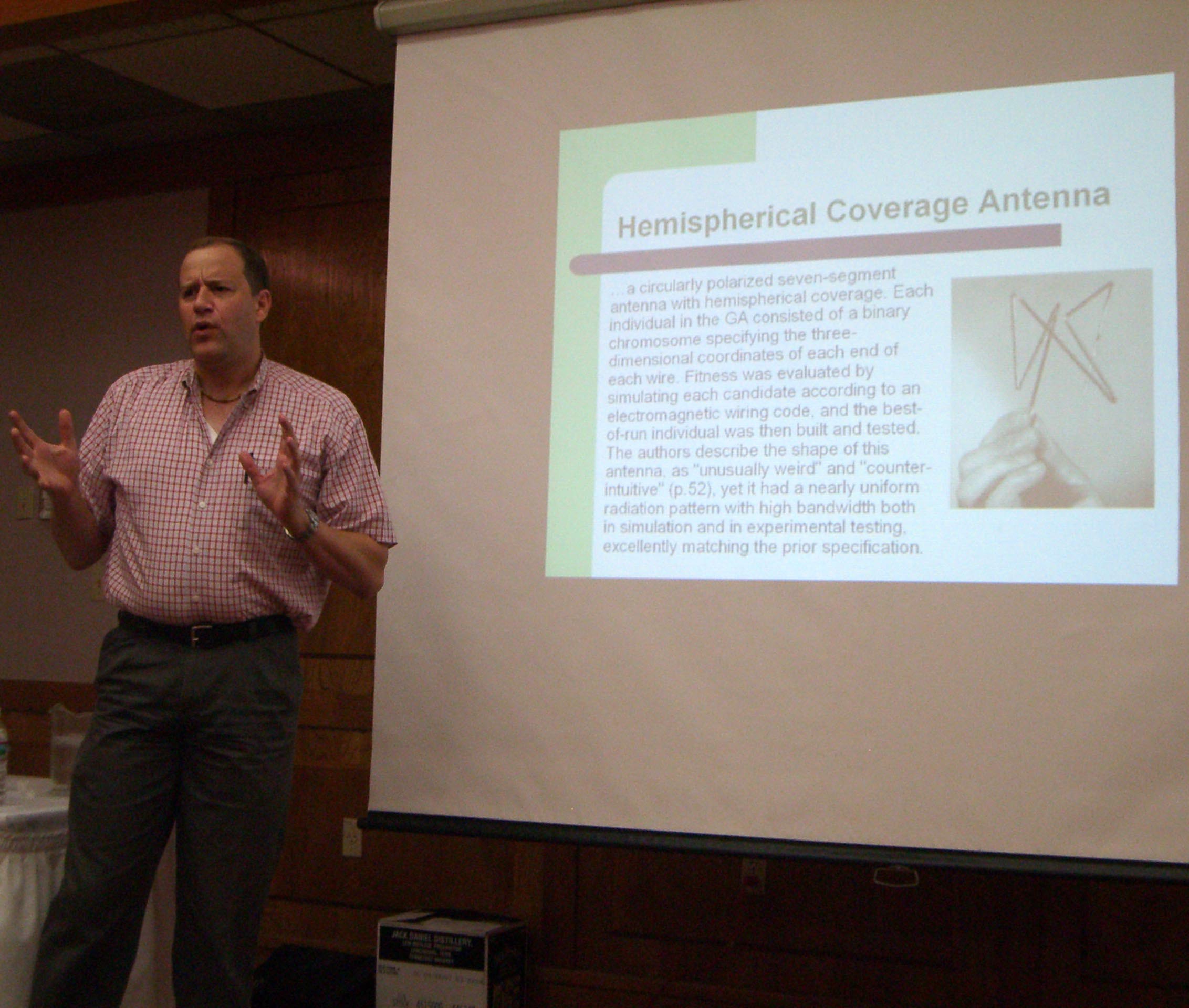 Universal Darwinism lecture: hemispherical coverage antenna