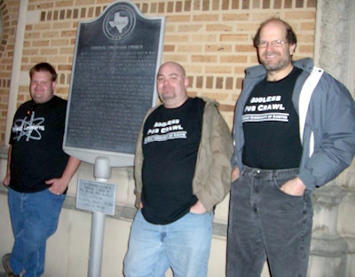 Left to right: Justin, Matt and John on the way to the ACA pub crawl